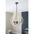 6-Light Wood Chandelier with Adjustable Chain for Kitchen & Entry - White - Hanging Light