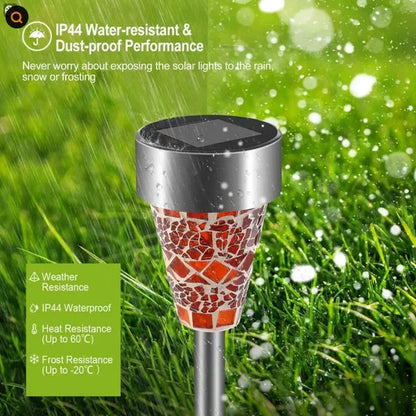 6-Pack Solar Pathway Light Outdoor for Garden & Landscape with Waterproof