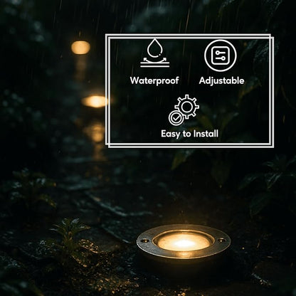 In-Ground Well Modern Lighting Fixtures with Brass Cover (Flat Top)