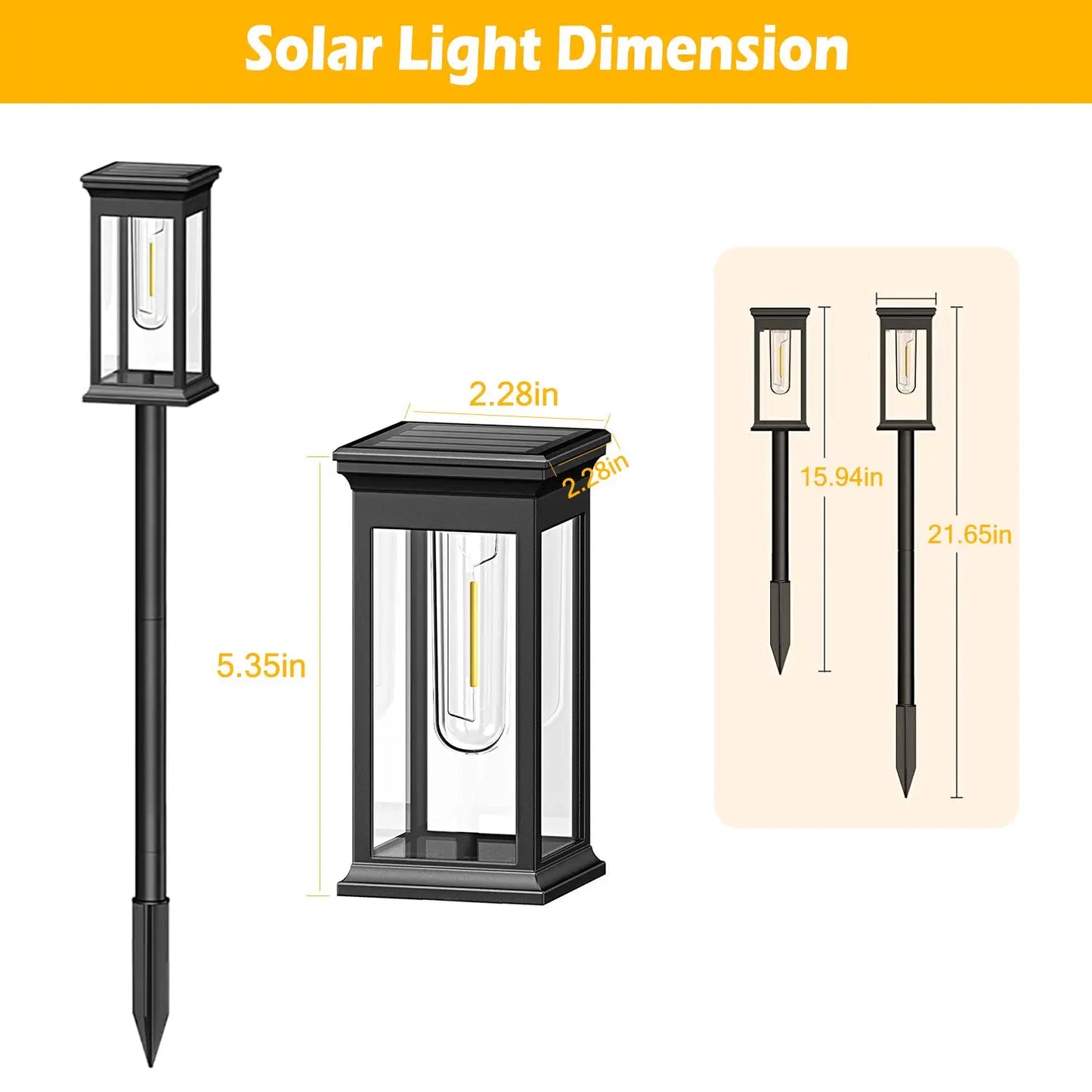 6Pack Solar Powered Stake Light Outdoor Decorative Landscape Lamp IP65 Waterproof Auto On Off Outdoor Light For Pathway