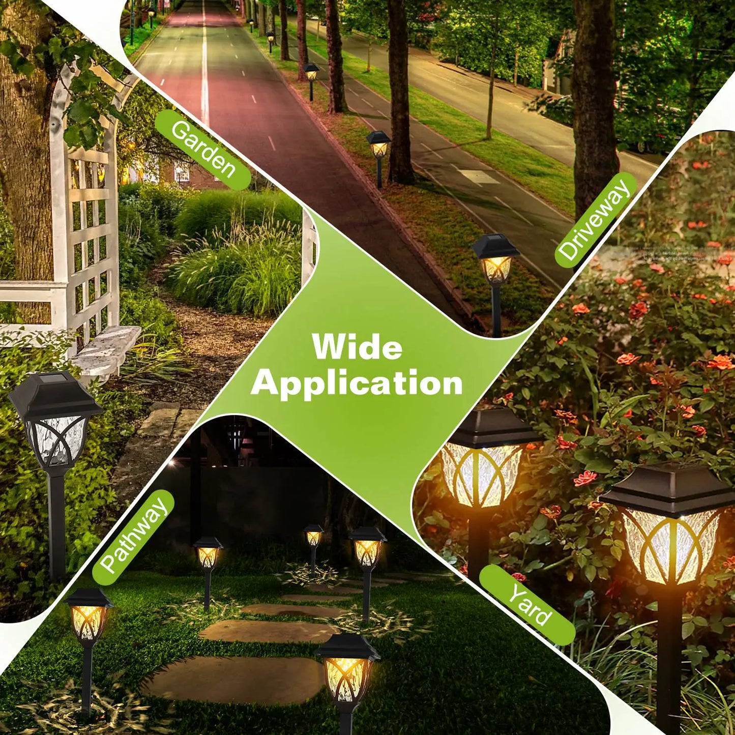6Pack Solar Powered Stake Light Outdoor Decorative Landscape Lamp IP45 Waterproof Auto On Off Outdoor Light For Pathway