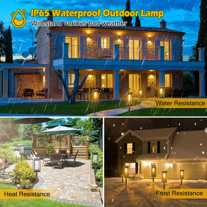 6Pack Solar Powered Stake Light Outdoor Decorative Landscape Lamp IP65 Waterproof Auto On Off Outdoor Light For Pathway