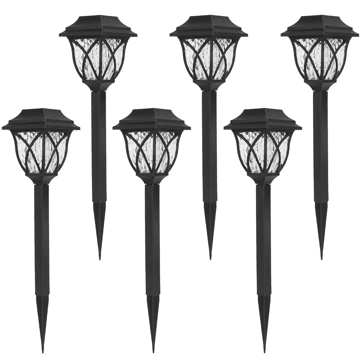 6Pack Solar Powered Stake Light Outdoor Decorative Landscape Lamp IP45 Waterproof Auto On Off Outdoor Light For Pathway