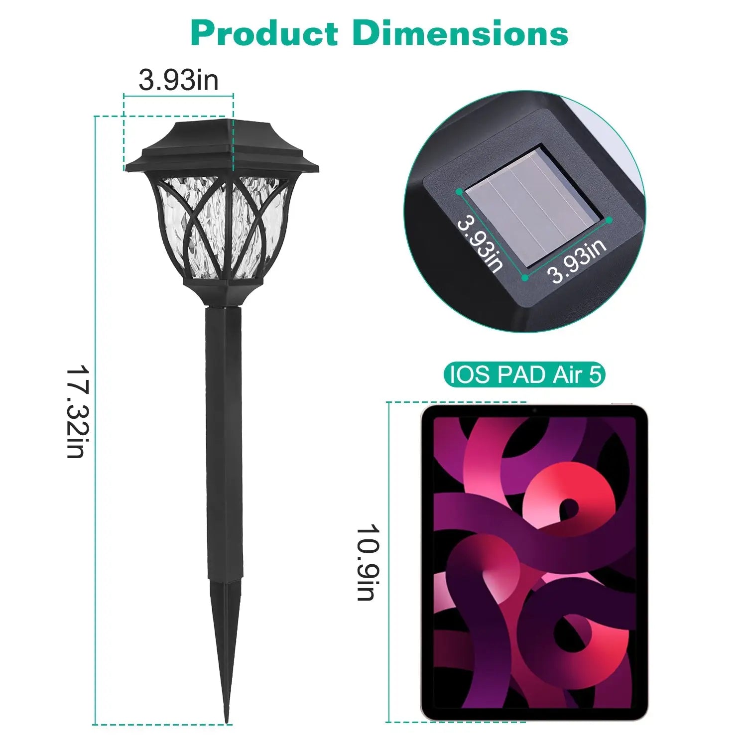 6Pack Solar Powered Stake Light Outdoor Decorative Landscape Lamp IP45 Waterproof Auto On Off Outdoor Light For Pathway