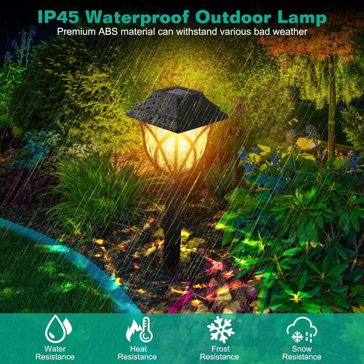 6Pack Solar Powered Stake Light Outdoor Decorative Landscape Lamp IP45 Waterproof Auto On Off Outdoor Light For Pathway