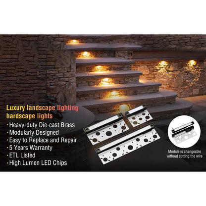 7’’ 3W Landscape Lights Outdoor RGB CCT Tunable Brass Hardscape Paver Fixture hardscape lights