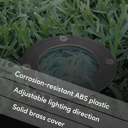 In-Ground Well Modern Lighting Fixtures with Brass Cover (Flat Top)