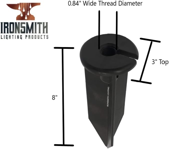 8-Inch Lawn Stakes with Side Wireway | 1/2 NPT Thread (Pack of 2) - Spike Mount