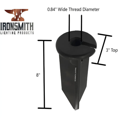 8-Inch Lawn Stakes with Side Wireway | 1/2 NPT Thread (Pack of 2) - Spike Mount