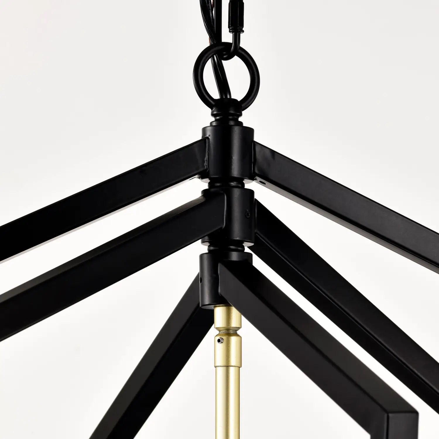 8 Light Farmhouse Hanging Lights Living Room Chandelier with Lantern Frame Matte Black Hanging Light