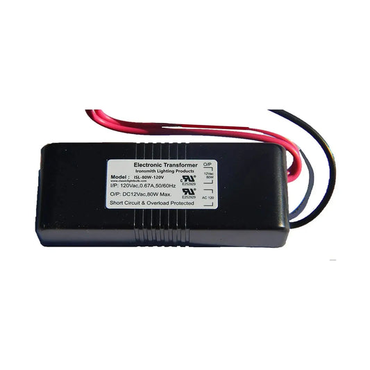 80W Halogen Electronic Transformer - 120 Volts / 12 Volts / 80 Watts Max - Transformer
