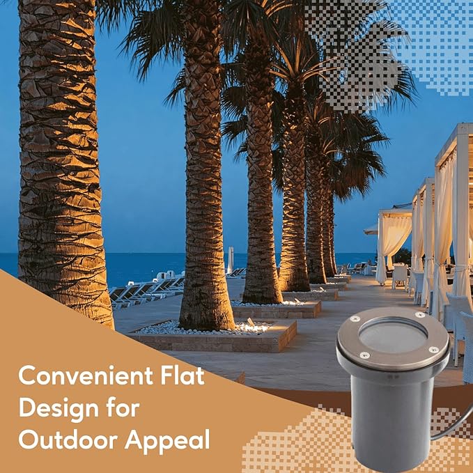 In-Ground Well Modern Lighting Fixtures with Brass Cover (Flat Top)