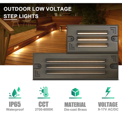 Outdoor Step Lights Grating RGB CCT Tunable 9 Inch 5W LED Flush Mount - Step Light