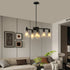 9-Light Black Modern Chandeliers For Dining Room Adjustable Height Farmhouse Kitchen Island Lighting Industrial Hanging