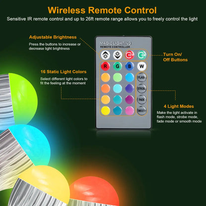 9W LED Remote Control Bulb with E27 RGB Lamp for Decor Lighting - 1 PC White - LED bulb