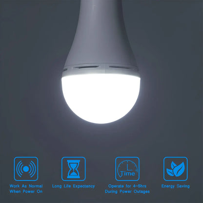 9W R70 LED Fast Charging Bulb for Outdoor Light with Built-in Battery - White - Portable LED Bulb