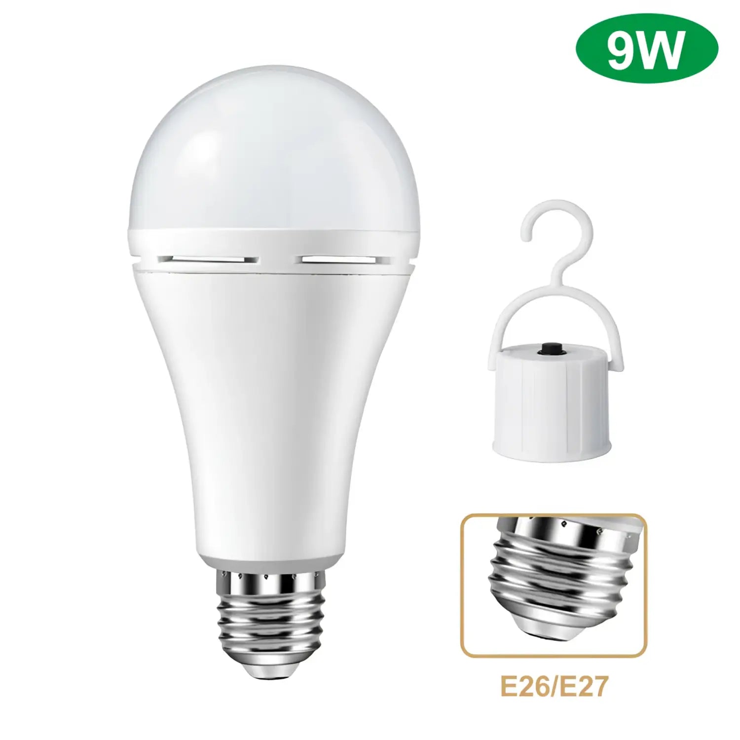 9W R70 LED Fast Charging Bulb for Outdoor Light with Built-in Battery - White - Portable LED Bulb