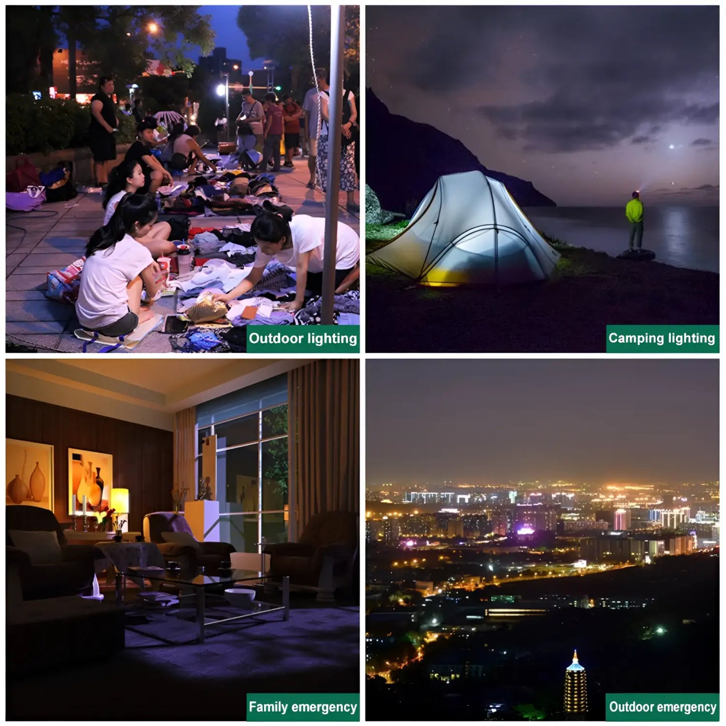 9W R70 LED Fast Charging Bulb for Outdoor Light with Built-in Battery - White - Portable LED Bulb