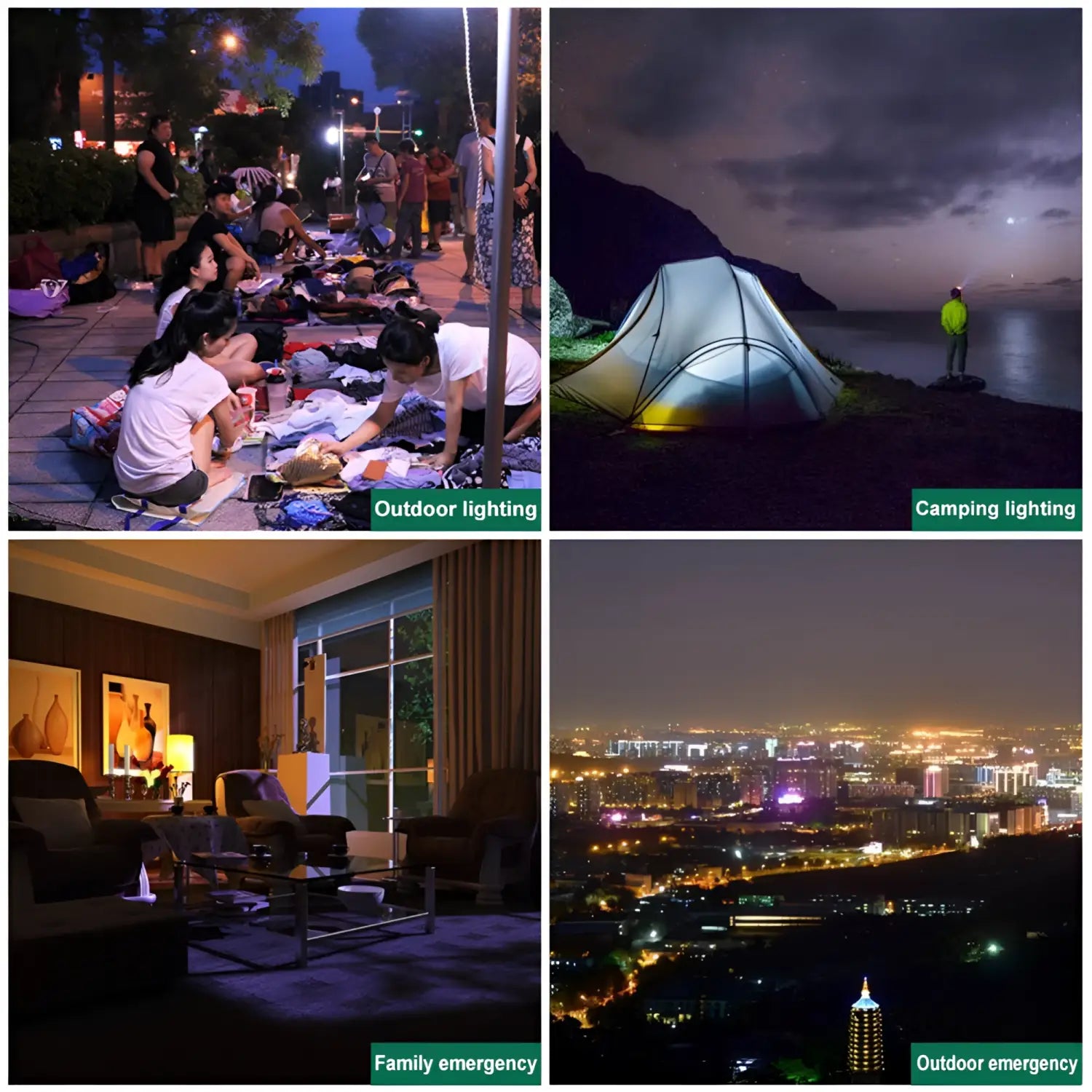 9W R70 LED Fast Charging Bulb for Outdoor Light with Built-in Battery - White - Portable LED Bulb
