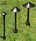 Mushroom Style Path Light Top | Solid Brass Construction | Interchangeable with Threaded Pipe Stems