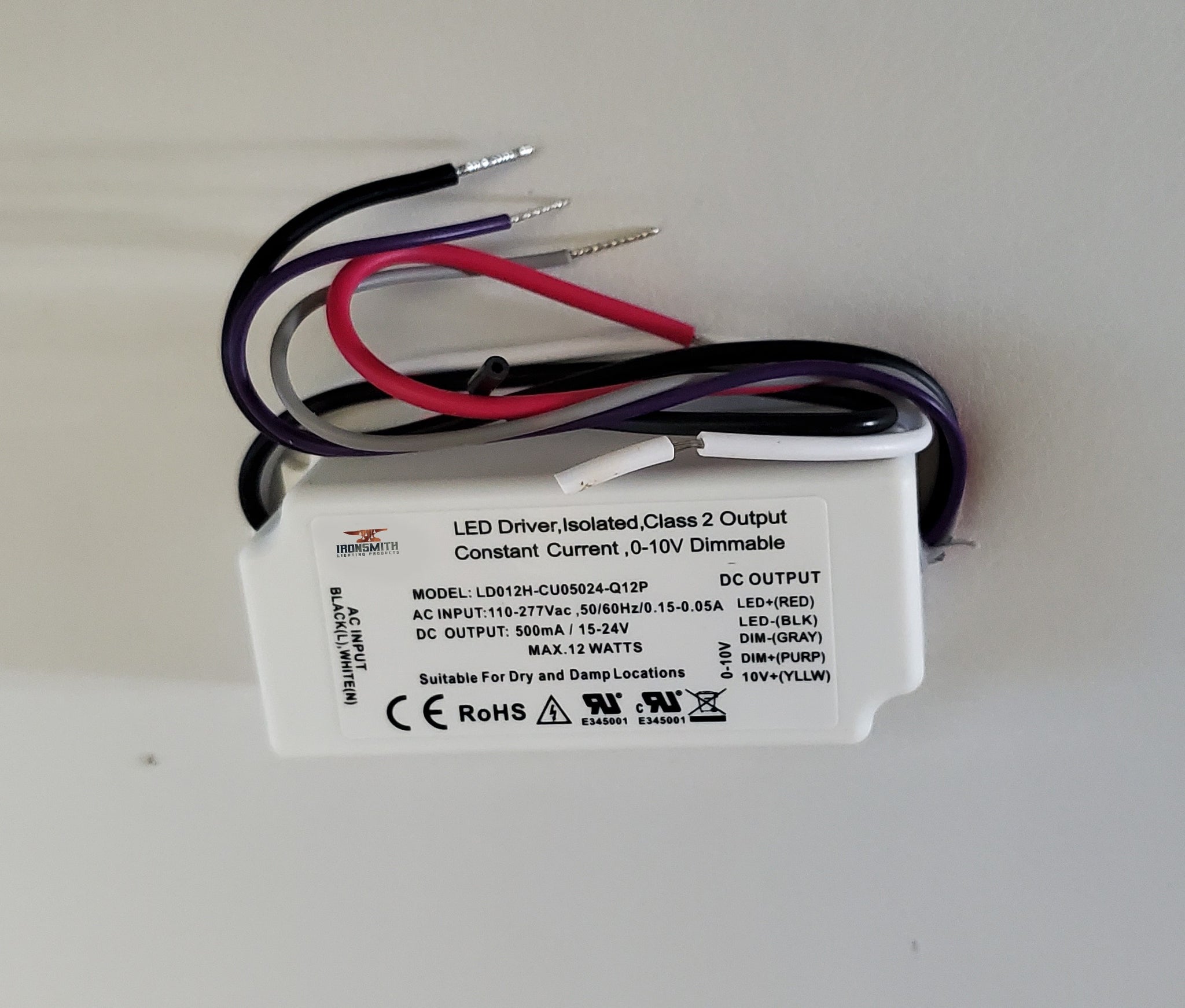 High-Quality 110-277V AC to 15-24V DC 12W Dimming LED Driver – Ironsmith  Lighting