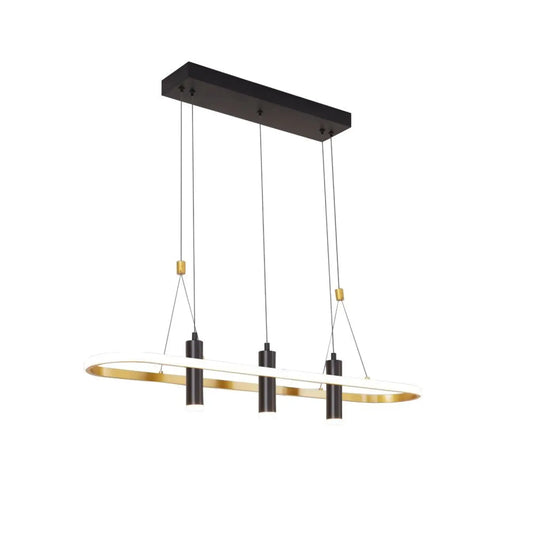 Javeriah 4 Light Black Gold Dimmable LED Pendant Light No Bulb Black Gold 12V Hanging Light