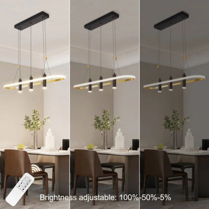 Javeriah 4 Light Black Gold Dimmable LED Pendant Light No Bulb Black Gold 12V Hanging Light