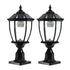 Aluminum Solar Lights Lanterns LED 2-Pack for Outdoor Pathways and Gardens - Black - Solar Light
