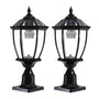 Aluminum Solar Lights Lanterns LED 2-Pack for Outdoor Pathways and Gardens - Black - Solar Light