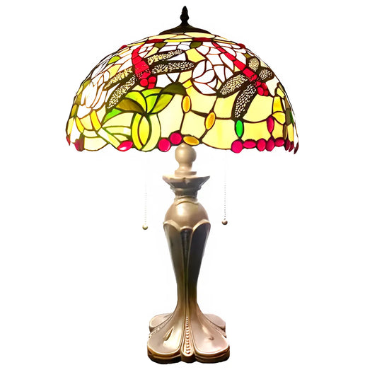 American Tiffany Glass Tabletop Lamp - No Bulb - Table Lamp