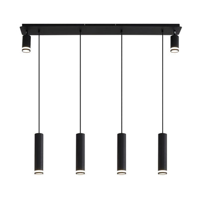 Angelina 6 Light Matte Black Kitchen Island Pendant No Bulb Black 12V Hanging Light