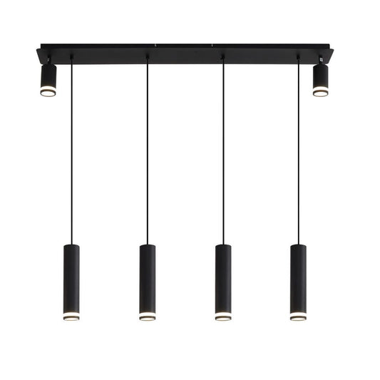 Angelina 6 Light Matte Black Kitchen Island Pendant No Bulb Black 12V Hanging Light