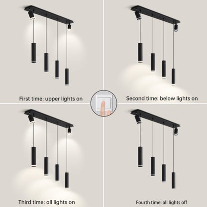 Angelina 6 Light Matte Black Kitchen Island Pendant No Bulb Black 12V Hanging Light