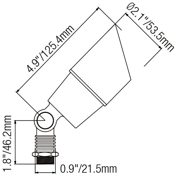 Antique Bronze Brass Light Fixture with MR16 Base and 72’’ Wire - Spot Light Fixture