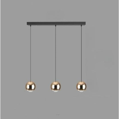Ball Pendant Light for Living Room with Sleek Modern Design - 3long golden discs - Hanging Light