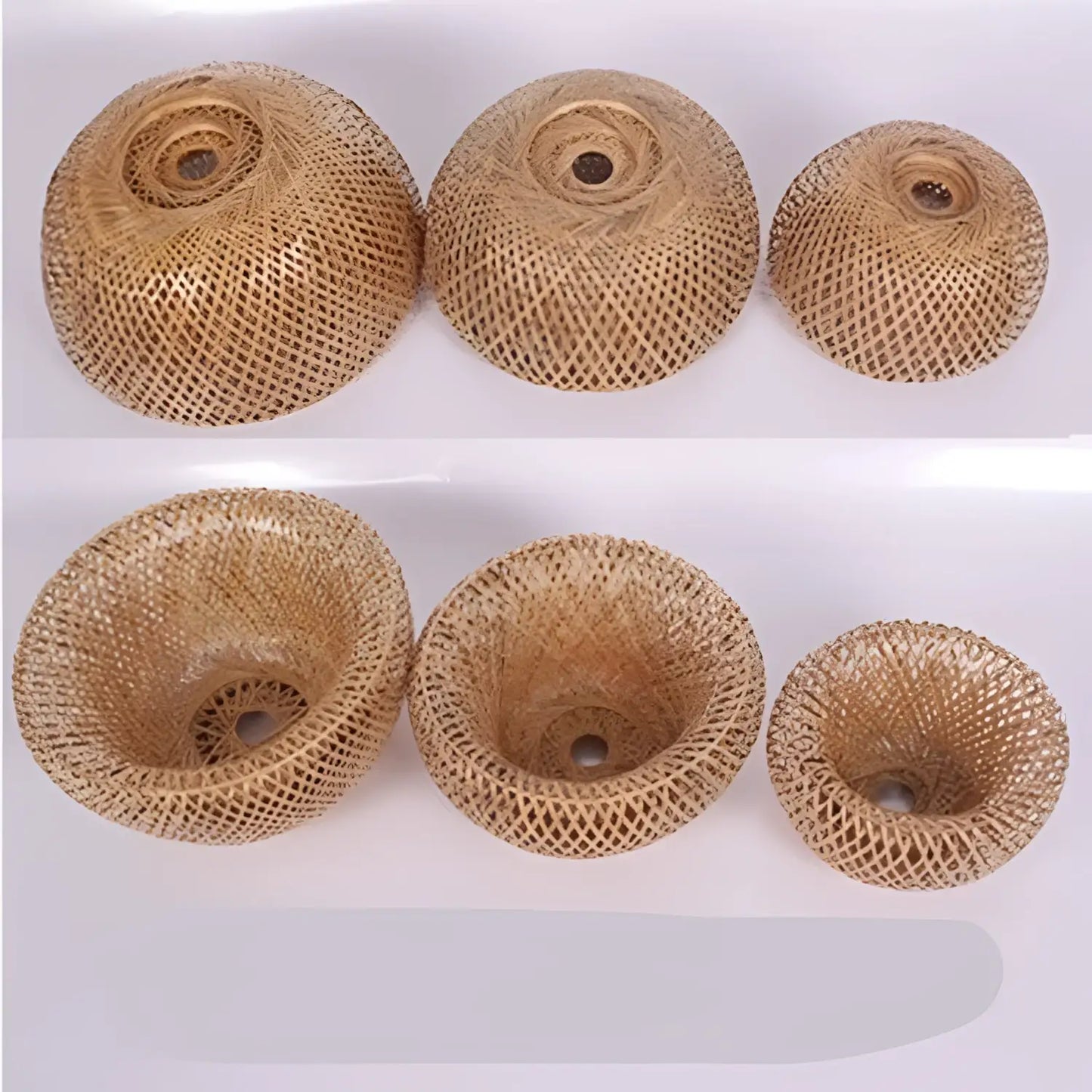 American Garden Bamboo Woven Chandelier Restaurant Southeast Asia Lamps - 12V Hanging Light