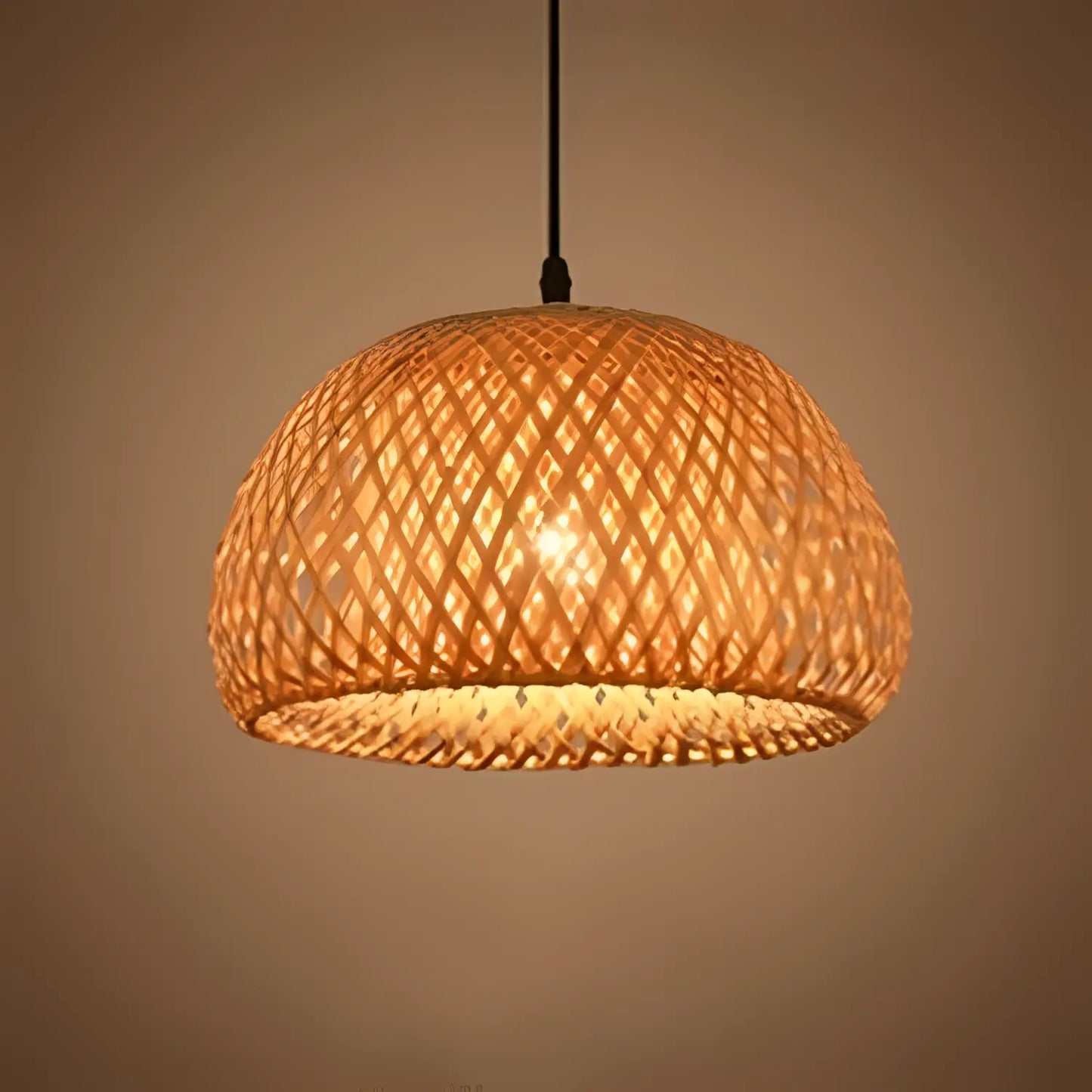 Bamboo Chandelier Rustic LED Pendant Light for Living and Dining Rooms - 12V Hanging Light