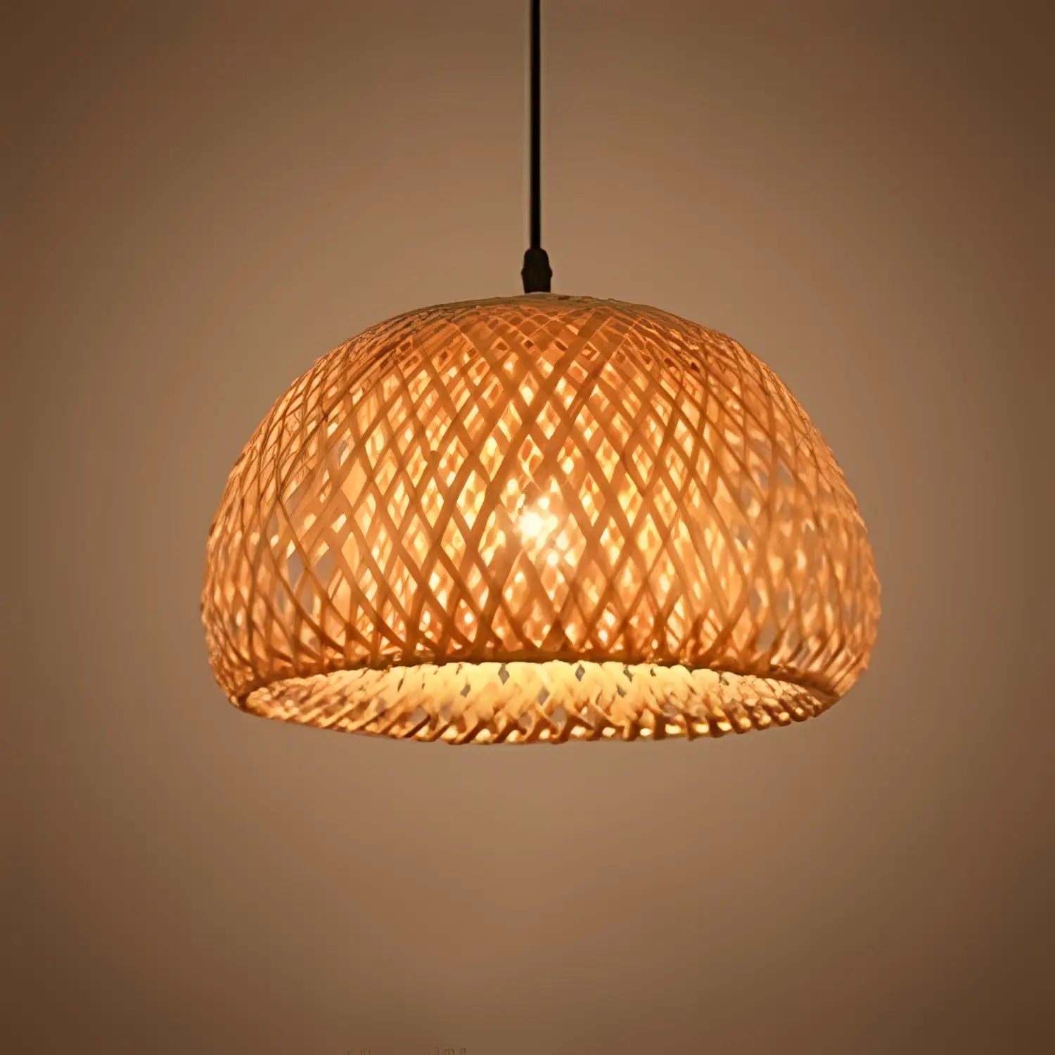 Bamboo Chandelier Rustic LED Pendant Light for Living and Dining Rooms - 12V Hanging Light