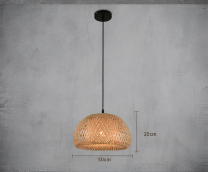 Bamboo Chandelier Rustic LED Pendant Light for Living and Dining Rooms - 12V Hanging Light