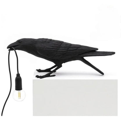 Bird Resin Wall Decor with Creative & Stylish Lamp Holder Design - Black / D / US - 12V Hanging Light