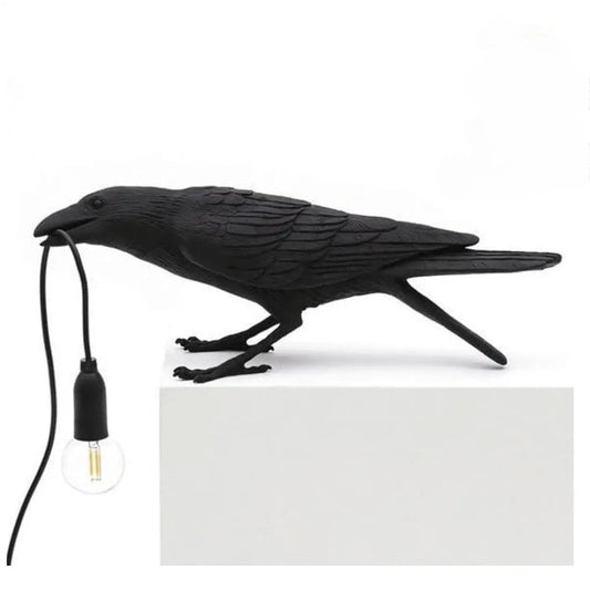 Bird Resin Wall Decor with Creative & Stylish Lamp Holder Design - Black / D / US - 12V Hanging Light