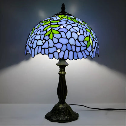 Blue Wisteria Tiffany Glass Tabletop Lamp - No Bulb - Table Lamp