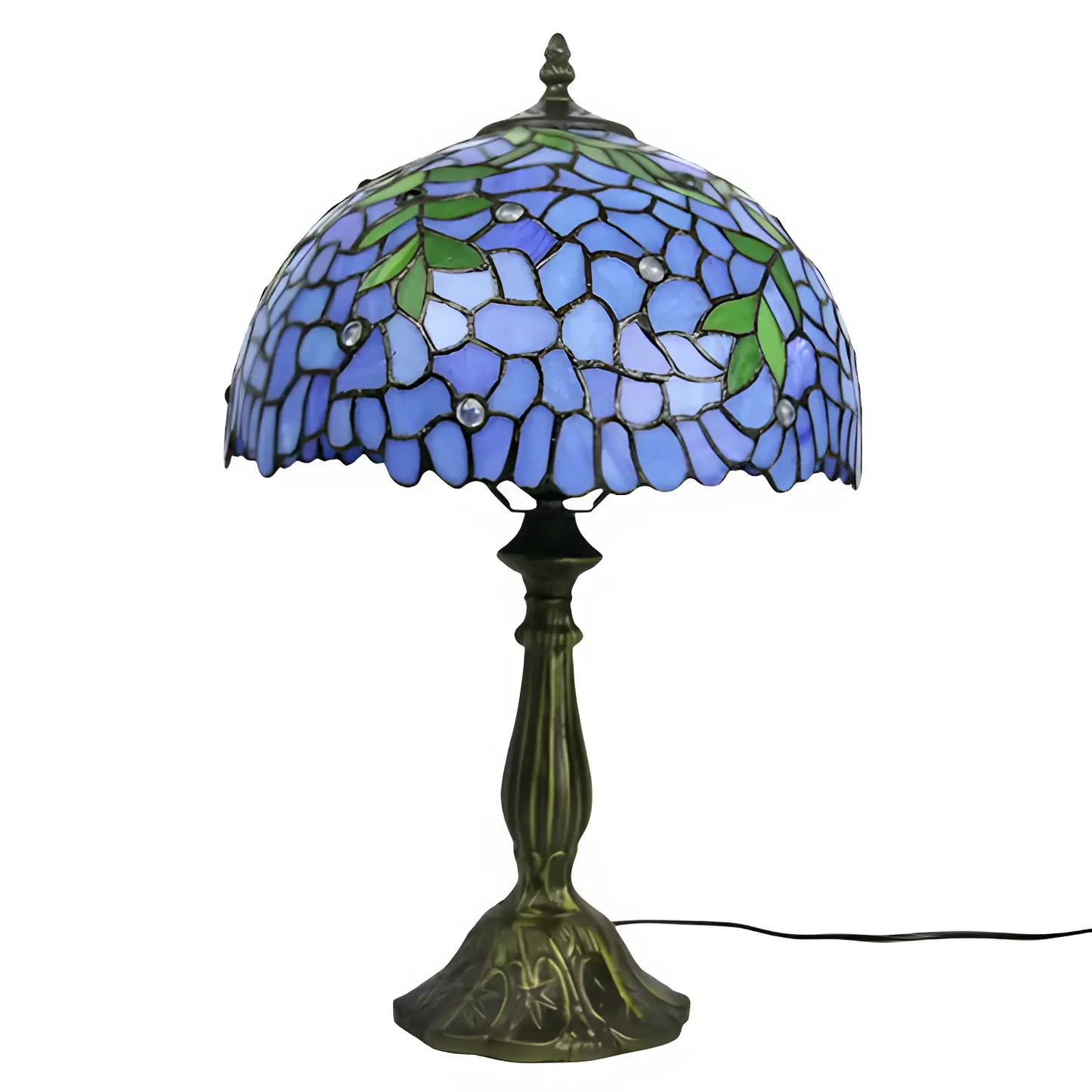 Blue Wisteria Tiffany Glass Tabletop Lamp - No Bulb - Table Lamp