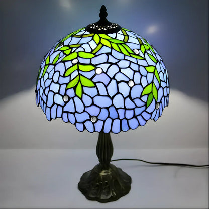 Blue Wisteria Tiffany Glass Tabletop Lamp - No Bulb - Table Lamp