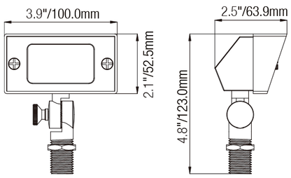 Brass Integrated Exterior Flood Light with 72’’ Wire for Landscape Lighting - Spot Light