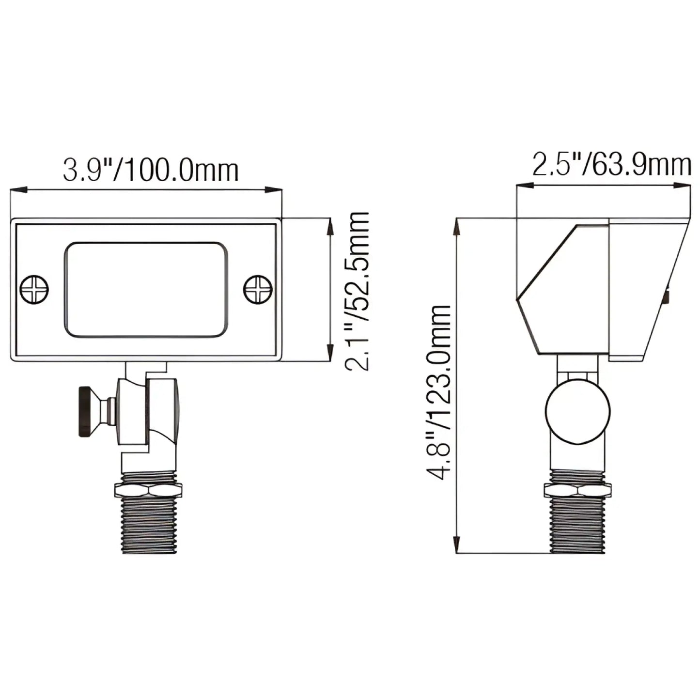 Brass Integrated Exterior Flood Light with 72’’ Wire for Landscape Lighting - Spot Light