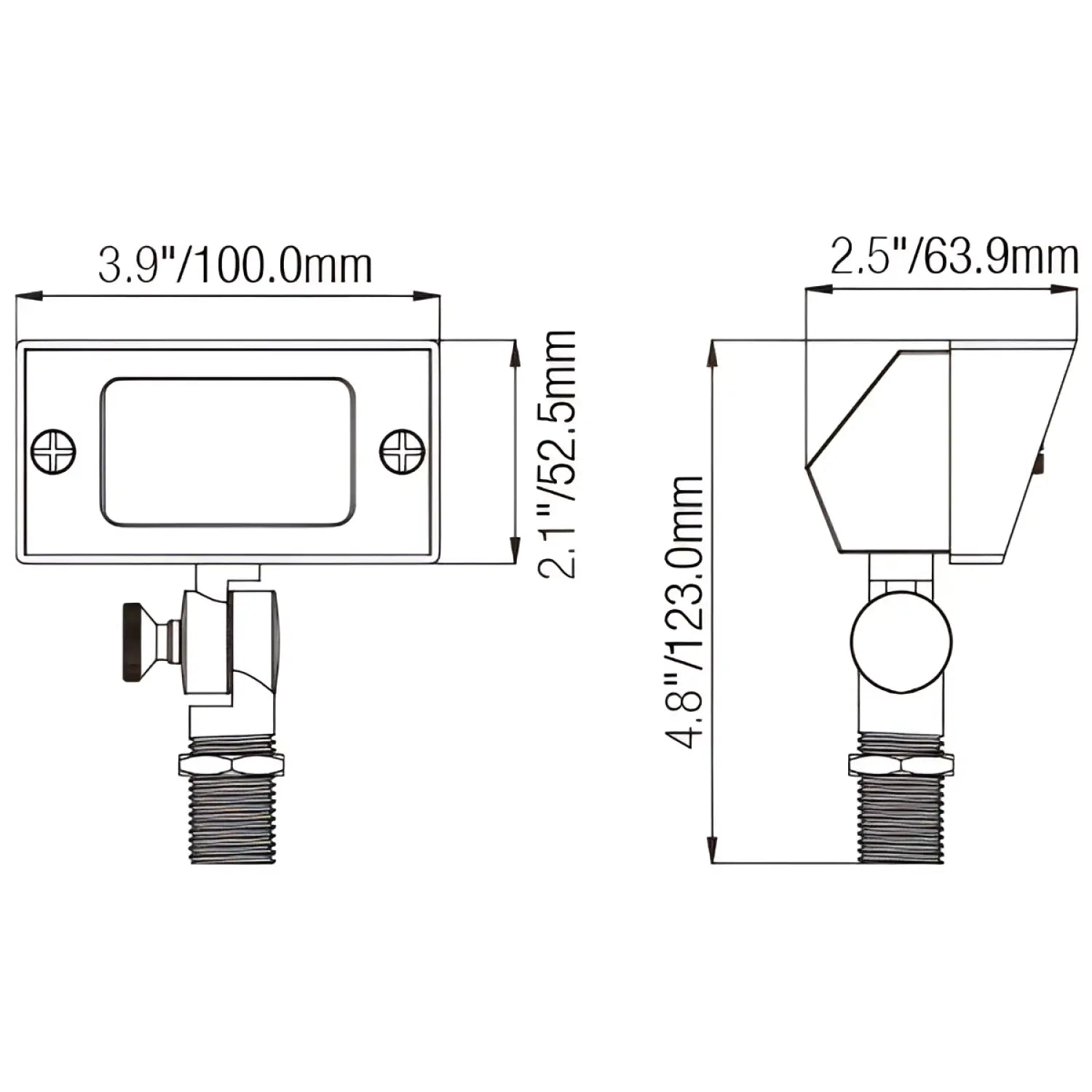 Brass Integrated Exterior Flood Light with 72’’ Wire for Landscape Lighting - Spot Light