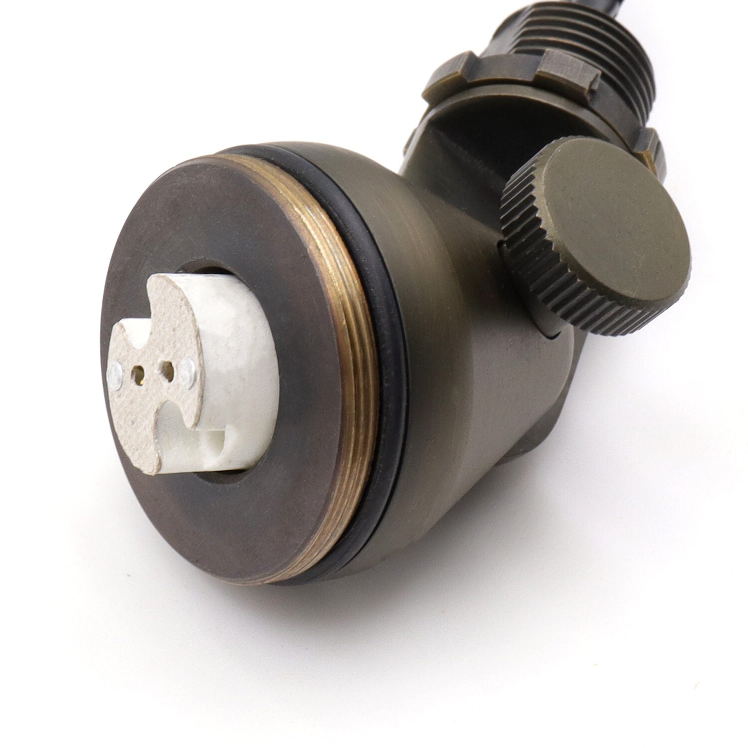 Brass Light Fixtures Outdoor with MR11 Adjustable Shroud and 72’’ Wire - Spot Light Fixture