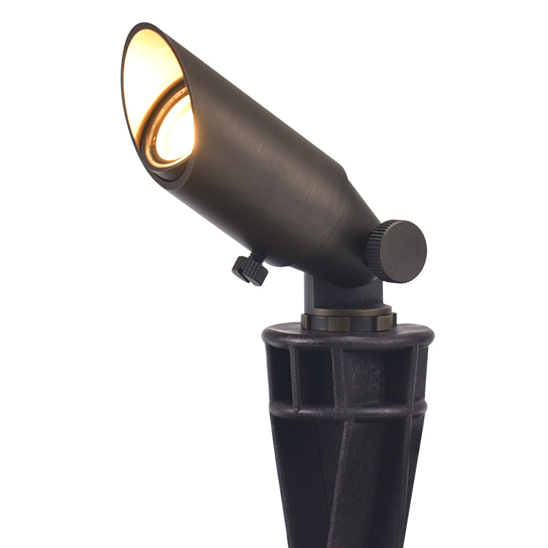 Brass Light Fixtures with Adjustable Shroud for MR8 Bulbs and 72 Inch Wire - Light Bronze - Spot Light Fixture