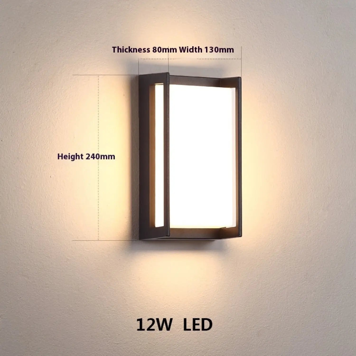 Bright Wall LED Light with 30 Beads in Warm White & White Options Warm White Light / Black 12w 12V Hanging Light